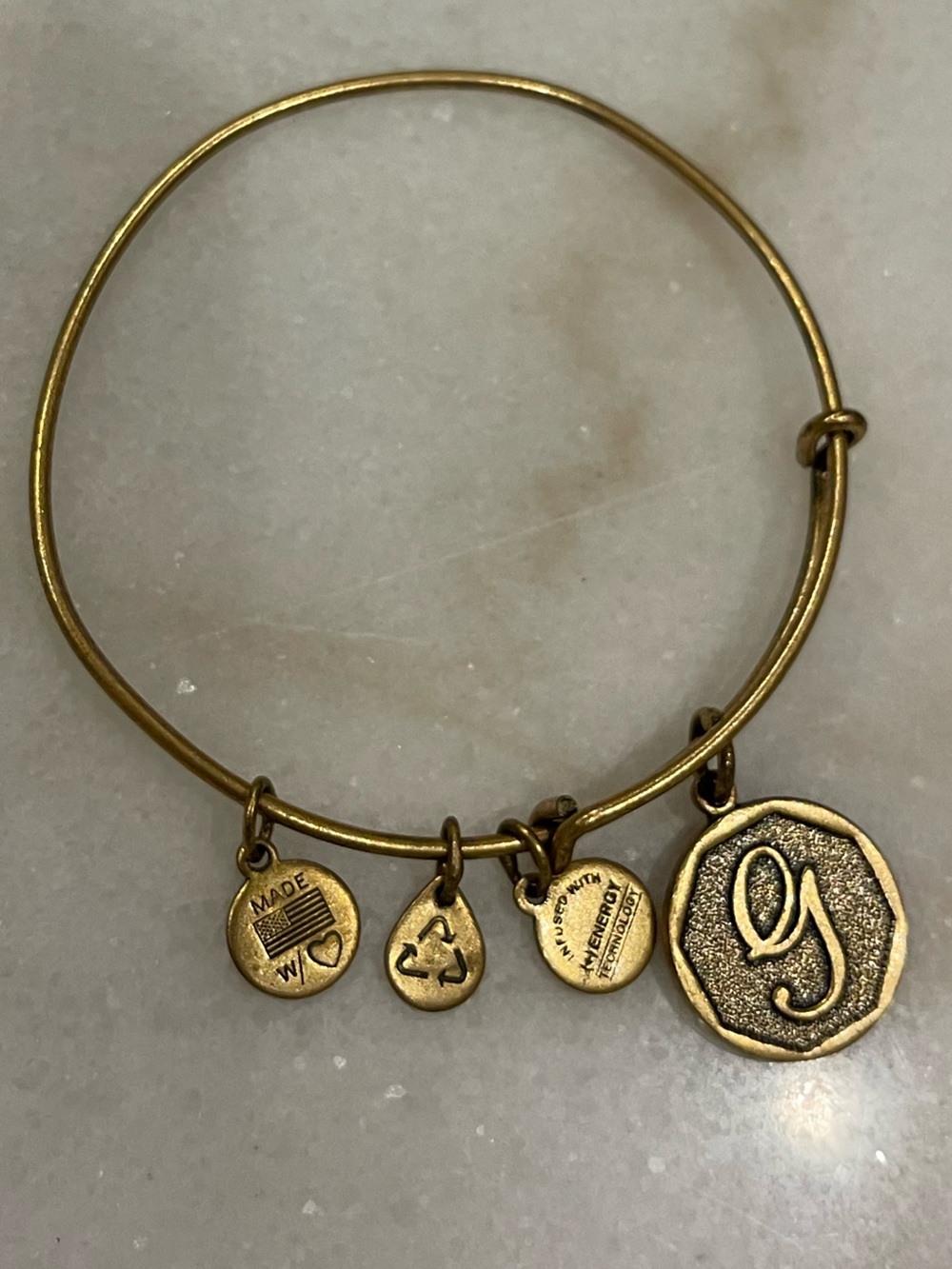 Alex & Ani initial “G” bracelet